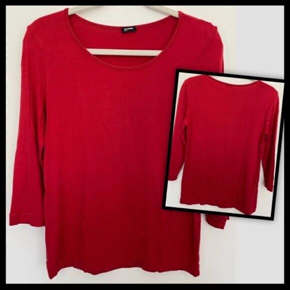 Jil Sander 3/4 sleeve Tee Shirt Red M - Picture 1 of 5